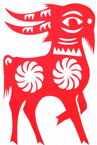 生肖羊年系列动物刻纸作品幼儿园学生纯手工民间镂空窗花剪纸作品