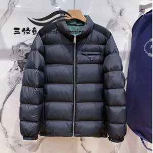 prada/普拉达 22fw新款三角标印花logo双面穿立领羽绒服外套男女