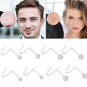 硅胶软细杆迷你隐形弯杆鱼钩型鼻钉透明防过敏养洞穿孔保养饰品