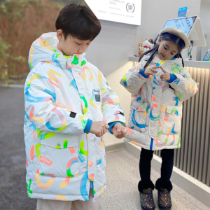 清仓白克绒免洗儿童羽绒服女童男童韩版大童新款洋气外套宽松