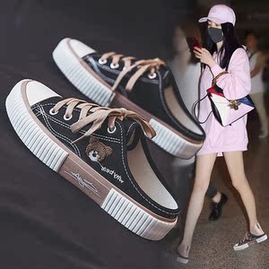 回力帆布女鞋街拍