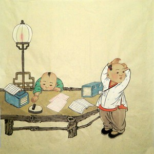 国画小孩