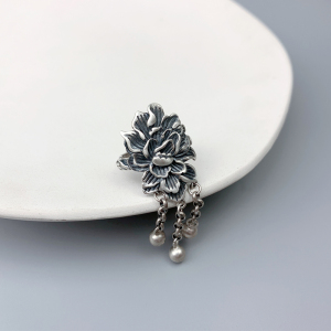 001人付款淘宝s925纯银如意复古雕花开口戒指女吉缘精舍祥云图纹名族