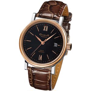 瑞士正品传世手表 chens手表 商务防水全自动机械男士皮手表