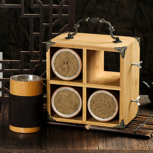 艾康隆正品竹木制艾灸盒便捷式家用全身随身温灸器防烫养身艾灸罐