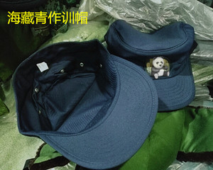 库存正货短檐单帽藏青作训帽海深蓝户外带布徽防静电军帽通用遮阳