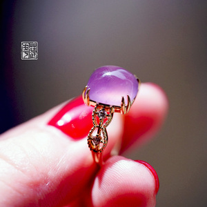 是我见过的最璀璨的紫色┆珠宝级天然保山冰紫玛瑙18k金钻石戒指