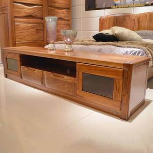 赖氏家具wj-d01电视柜2.2米客厅实木地柜乌金木赖氏实木家具正品