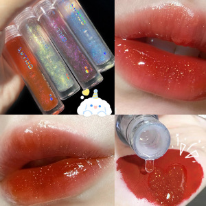嘟嘟唇釉玻璃镜面冰雾感滋润透明水光染唇液保湿珠光细闪唇彩国货