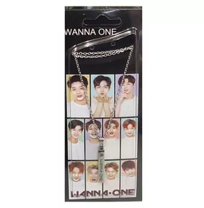 wanna one组合标志项链 长条钛钢吊坠项链