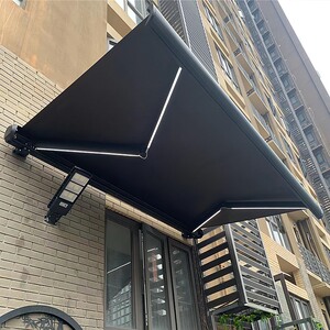 电动遮阳棚伸缩式雨棚户外屋檐门头阳台家用别墅庭院智能全盒雨篷