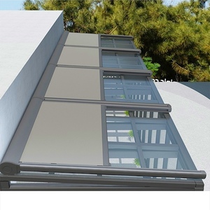 阳光房遮阳棚电动天幕帘玻璃顶棚隔热防雨防晒伸缩式雨棚户外遮雨