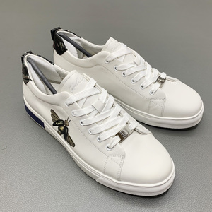 撤柜沙驰男鞋夏季牛皮系带休闲鞋板鞋软皮软底时尚韩版运动小白鞋