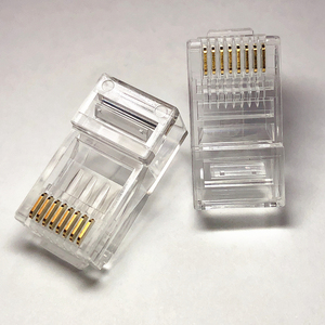 金浪水晶头镀金千兆超五5类六6类七类rj45屏蔽网线网络对接口插头