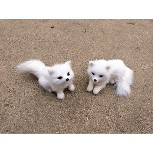 新款儿童礼物仿真动物狐狸模型摆件毛绒玩具卡通宠物宝宝白狐公仔