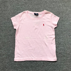 (瑕疵特卖)(5-6t)圆丹ra*ph la*ren/p*lo针织短袖t恤(粉)