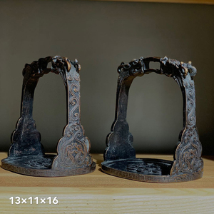 仿古马术用具马镫龙头起码防滑马凳子蒙古马鞍子配件影视道具摆件