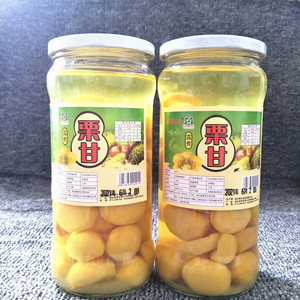 包邮罗田板栗800gx2瓶装栗甘露煮糖水罐头栗子仁开盖即食烧汤炒菜