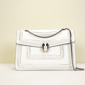 【奢小喵奢侈品】二手宝格丽白色中号蛇头包 98新