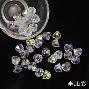 8mm玻璃水晶电镀彩色铃铛diy手工制作手链戒指耳环饰品材料配件珠