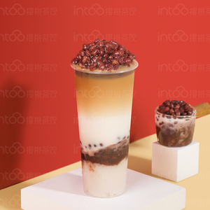 【红豆麻薯奶茶竖图】奶茶店冲调饮品专用高清海报配方 电子素材