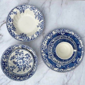 外贸出口英国原单青花陶瓷餐具复古johnson bros德文郡西餐盘子碗