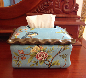 欧式客厅纸巾盒 高档创意家用陶瓷抽纸盒 简欧茶几装饰品家居摆件