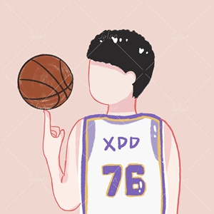 90 10人付款  淘宝 抖音同款篮球手绘头像球衣背影情侣头像个性头像