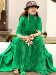 民族风女装杨丽萍同款连衣裙长袖女中长款西藏新疆土耳其迪拜澳洲