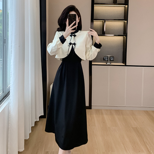 新中式国风套装连衣裙女装2024年新款春装盘扣外套旗袍两件套裙装