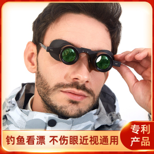 看鱼漂高倍高清专用便携垂钓镜头戴式近视眼镜双筒望远镜110人付款