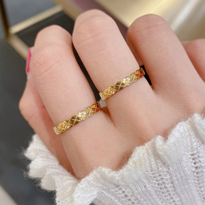 5g黄金戒指女菱格形999足金素圈指环网红2022新款38女王节礼物