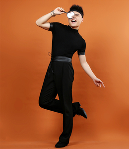 佳成男士拉丁舞蹈衣成人新款短袖摩登国标表演练功服405b双十一