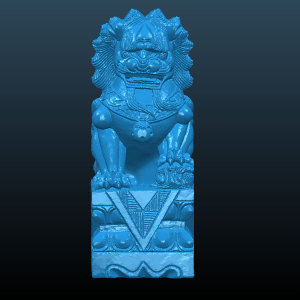 3d打印雕刻图石狮子圆雕图三维立体图stl模型浮雕图莲花底座狮子