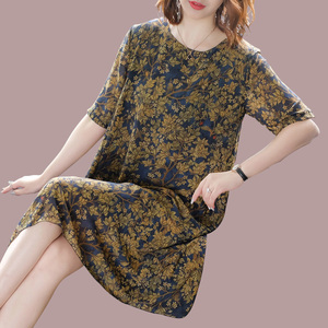 大码加肥真丝连衣裙夏桑蚕丝