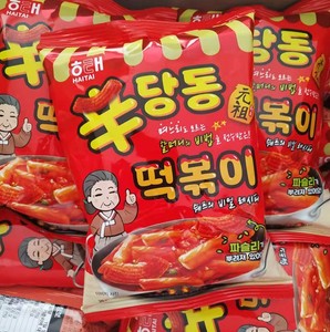 韩国进口零食海太元祖年糕条110g甜辣口味打糕条办公室拍10份包邮