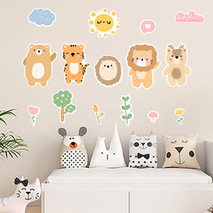 创意温馨儿童房墙面装饰布置卡通遮挡防水小熊贴画pvc材质墙贴纸