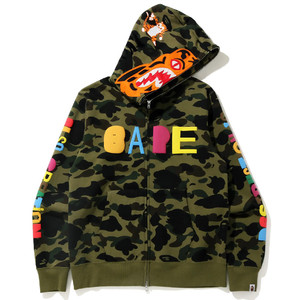 bape readymade 联名连帽拉链卫衣迷彩虎头鲨鱼潮款男 啦啦代购