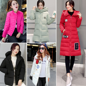 冬装新款韩版 女装中长款外套棉袄地摊学生羽绒棉服 女