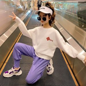 闲儿宽松卫衣套装女童网红套装洋气潮流运动休童新设计感休闲裤子