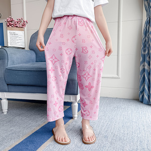 粉色睡裤薄款长
