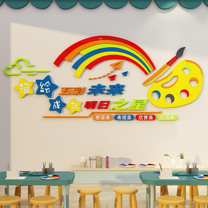 画室布置美术教室墙面装饰画用品艺术培训机构创意背景文化墙贴纸