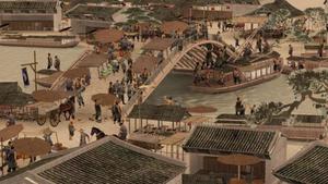 3d古代人物清明上河图桥头集市人物动画模型 渲染 3dmax动态模型