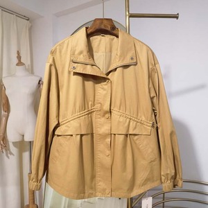 伊百丽e22a020立领长袖拉链通勤风衣短款2022春季新款女夹克外套