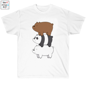 三只裸熊联名nasa宇航员t恤男女圆领纯棉宽松短袖上衣服yw5人付款55