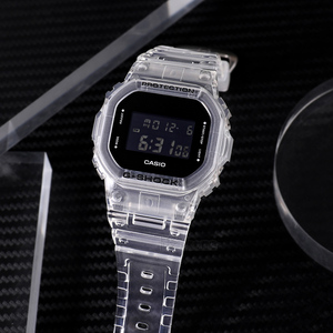 卡西欧冰韧系列冰川透明小方块g-shock手表男dw-5600ske-7a学生表