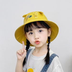 儿童遮阳防晒帽防紫外线小女孩太阳帽男女童夏季沙滩帽子大檐春游