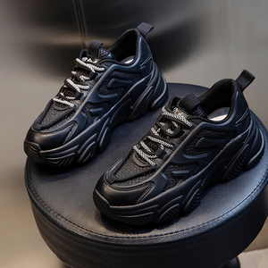 淘宝 2021年玉女秋季新款休闲鞋圆头运动绑带韩版真皮老爹鞋女鞋正品