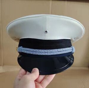 老款男女白色凡立丁料大盖帽上世纪怀旧收藏纪念帽