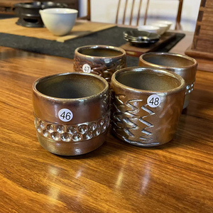 台湾李家利柴烧杯别致造型柴窑茶杯个人单杯主人杯陶瓷功夫茶具杯